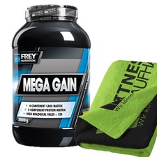 (15,65 EUR/kg) Frey Nutrition Mega Gain 3000g Gainer + Handtuch Proteinpulver