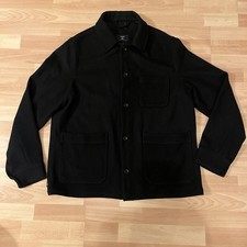 Superdry Men's Utility Wool Blend Shacket Jacket Size XL Black Excellent Con #14