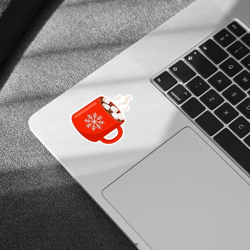 3 Pcs Hot Cocoa Mug Christmas Sticker, Red Cup with Snowflake & 3 inch, C6  - Image 4 of 4