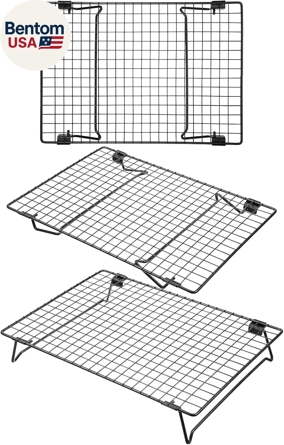 3PCS Stackable Cooling Rack for Baking, 13.3 X 9.3 Inch Carbon Steel Wire Rack w
Opens in a new wind