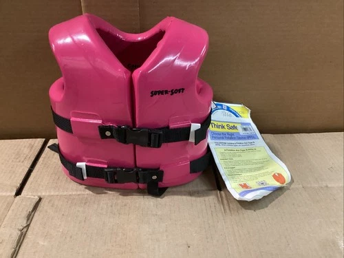 Texas Rec 1020535 Super Soft Vinyl Coated XS  Life Jacket - Pink ( Torn Coating - product listing photo