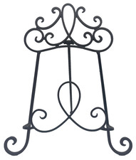 Black Metal Picture/ Plate/ Book Holder Display Easel Stand, Freestanding Scroll