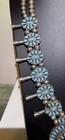 131.4g VINTAGE Reversible Zuni Sterling Turquoise Red Coral Squash Blossom — photo 4