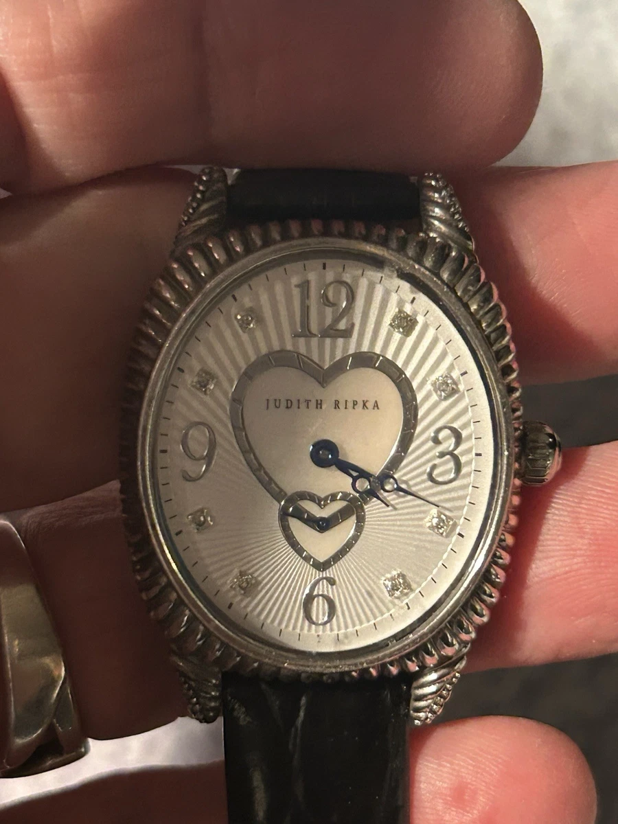 Judith Ripka Sterling Silver Watch Oval Case Heart Judith Ripka Sterling Silver Case Analog Wristwatches for  main image 3