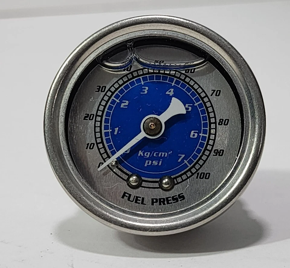 MEDIDOR DE PRESIÓN DE COMBUSTIBLE DE LLENADO DE LÍQUIDO 1/8 NPT 100 PSI PARA HONDA CIVIC AZUL Foto 2 de 4