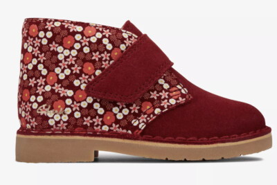 BNIB Clarks Toddler Girls DESERT BOOT Berry Suede Desert Boots UK