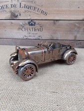 23cm Vintage Unpainted Bentley Blower style Convertible metal/Tin sports car