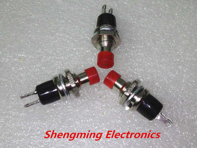 200pcs ON/OFF Red Mini Lockless Momentary Push button Switch PBS-110
