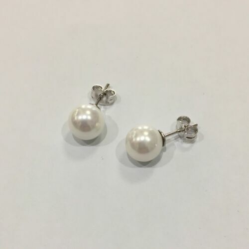 ELEGANTI ORECCHINI DONNA DI PERLE IN ARGENTO 925° – VARIE MISURE Da 4 A 10mm O - Foto 8