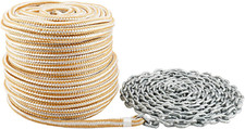3/8 Inch X 100 Feet Double Braid Nylon Rope with 1/4 Inch X 15 Feet Galvanized C