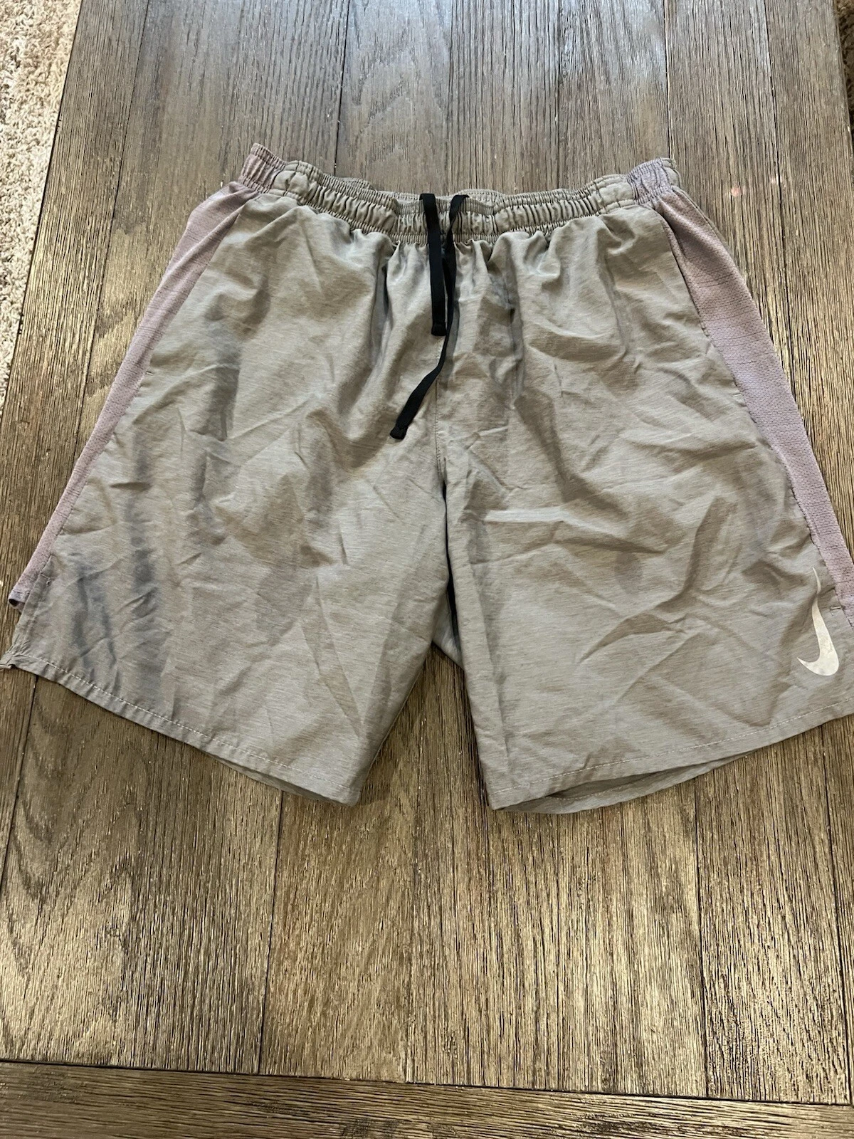 Mens Nike Lined Running Shorts Large Gray