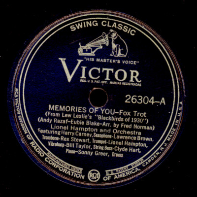 LIONEL HAMPTON ORCH. Memories of you / The Jumpin' Jive    Schellackplatte X4005