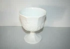 Indiana Harvest Grape White Milk Glass Planter Vase Pedestal Base 6-3/8" Vintage
