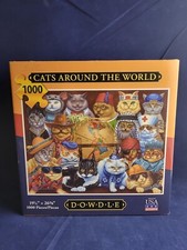 Dowdle Jigsaw Puzzle 1000 Pieces Cats Around the World 20 x 27 in Made in USA