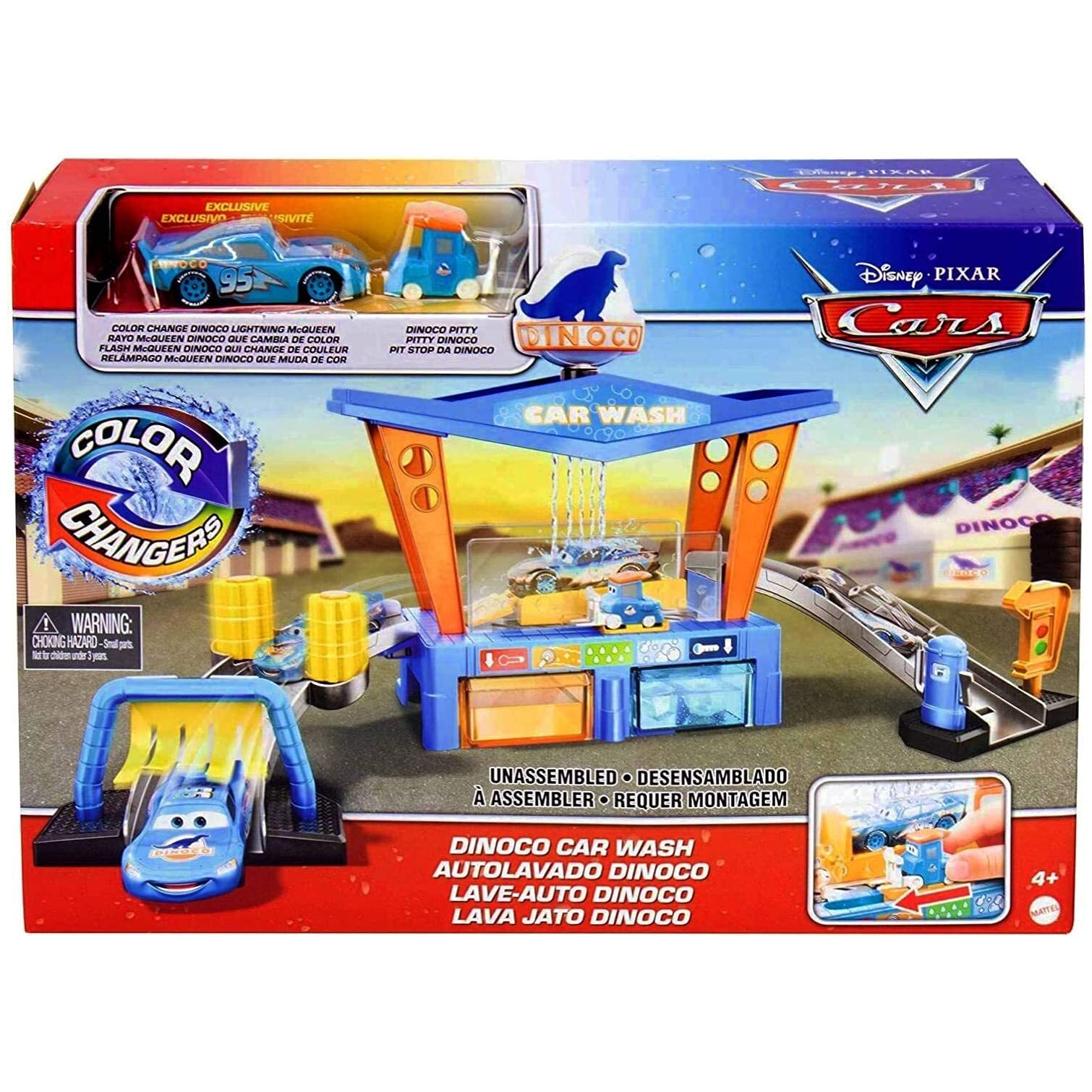 Cars 2020 Mattel 155 color changers mini car play set DINOC... Ships