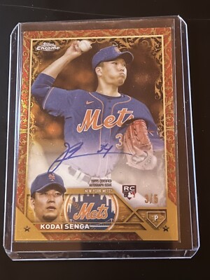 2023 Topps Chrome Gilded KODAI SENGA Gold Etch RED Rookie Auto 3/5 Mets