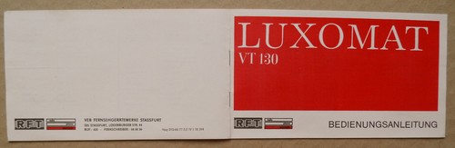 TV Luxomat VT 130 Konvolut Originaler Unterlagen DDR 1978 - Bild 4 von 12