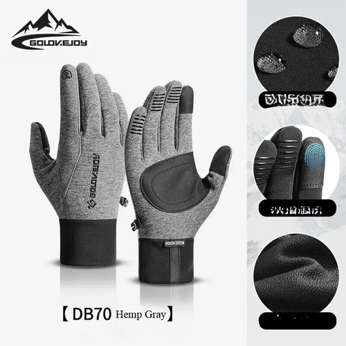 Winter Cycling Gloves Warm Outdoor Sports Windproof Anti Slip Touchable Gloves - Foto 8 di 15