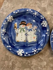 "Snow Couple" Plate by Tabletops Unlimited~ 10.25" ~ Hand Painted~ EUC