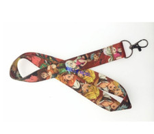 10pcs cartoon anime Lanyard For Bus subway ID Card KeyChain Holder gif