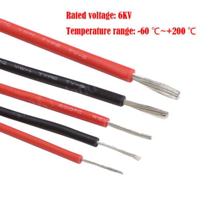 Silicone Cable Silicone Strand High Flex Wire 6KV 14~22AGW Tinned Copper Wire