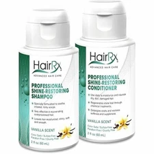 HairRx Professional Shine-Restoring Shampoo & Conditioner Travel Set, Luxurious 