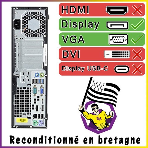 PC HP EliteDesk 800 G1 SFF Intel I5-4570 RAM 16Go SDD 240Go W11 Wifi - Photo 6/6