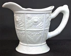 Vintage Creamer Atterbuy Glass Co White Opaque MILK GLASS Lily Sunflower Pattern