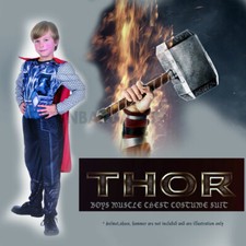 Marvel Avengers Thor Costume cape jumpsuit S/M Classic Child Boys Superhero