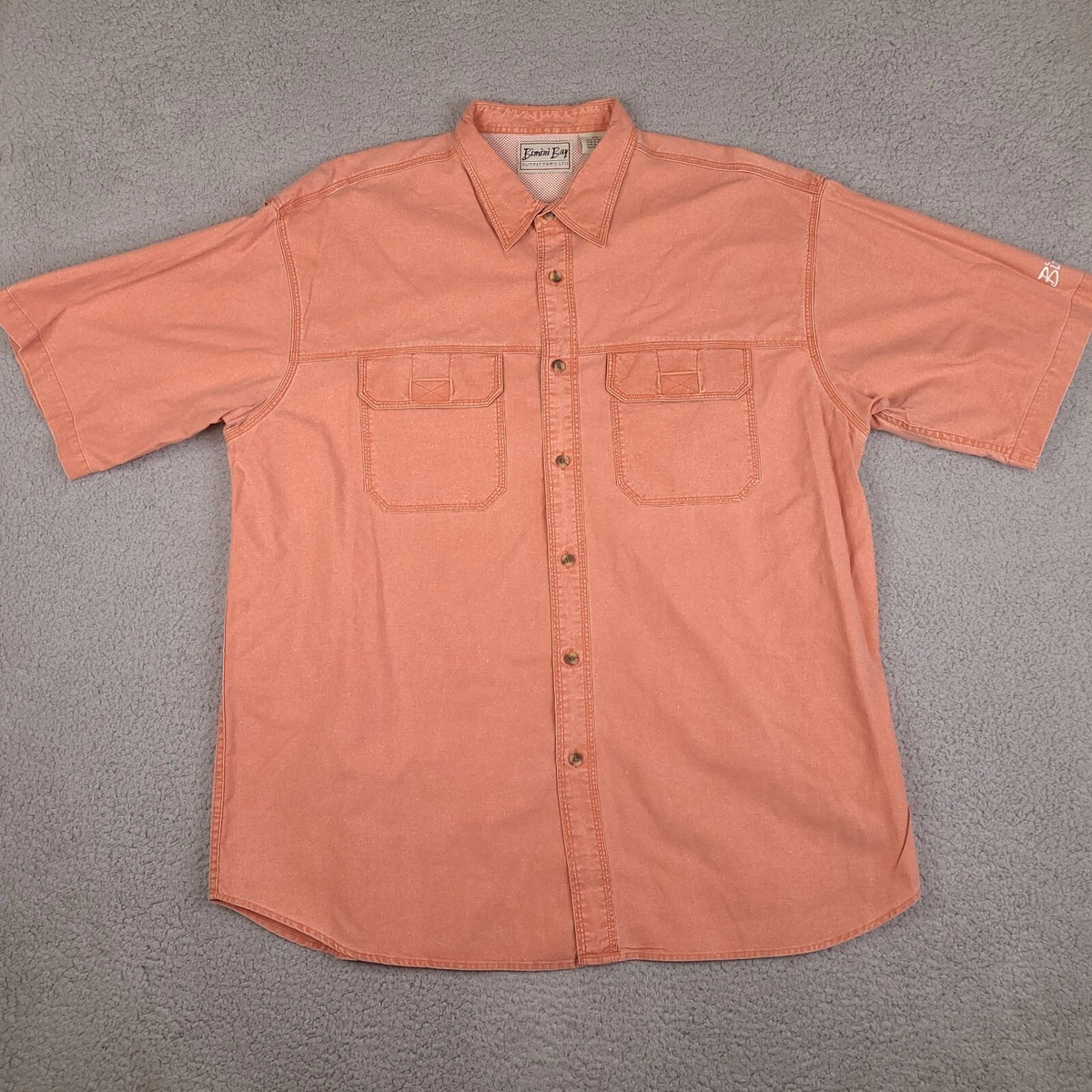 Bimini Bay Outfitters Shirt Mens XXL Orange Vented Fishing Hiking