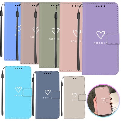 Personalised Name Leather Flip Case For Motorola G Play G Stylus G Power Cover