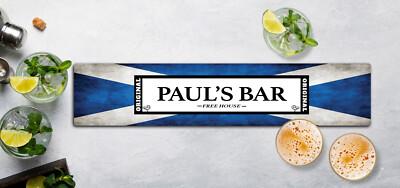 Personalisierte Bar Läufer Matte - Schottische Flagge Hausbar Matte Bar Bierdeckel L709
