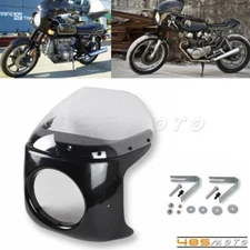 Motorcycle 7" Round Headlight Fairing Windshield Kit For Harley Dyna Cafe Racer