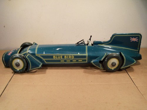 SUPERB TINPLATE CLOCKWORK GUNTHERMANN "BLUE BIRD" LAND SPEED RECORD CAR (1930's) - Picture 3 of 18