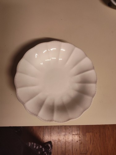 Sh8 American Atelier ATHENA (5166) Salad Plate Bowl White Scalloped Set Of 6