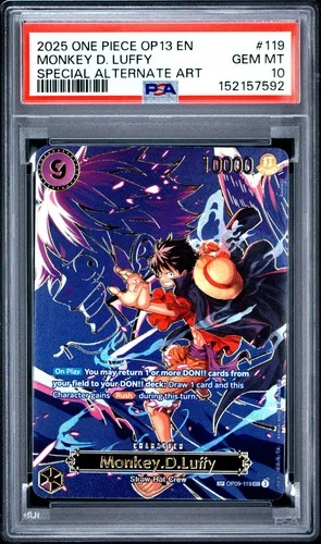 One Piece Monkey D Luffy Special Alternate Art OP13 OP09-119 PSA 10 Gem Mint