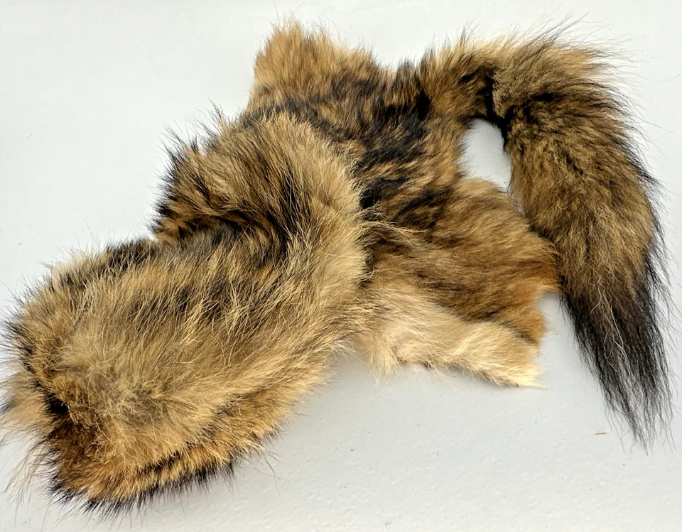 Vintage Coyote Fur Hat Trapper for Repair - Image 4 of 4