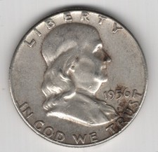 1956 P FRANKLIN HALF DOLLAR 90% SILVER 50¢ PHILADELPHIA UNITED STATES OF AMERICA