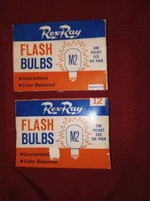 Vintage REX-RAY Flash Bulbs M2 Total of 8 Clear