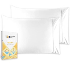 Size Pillow Cases Set of 2, 100 Cotton Cases, 400 Thread Standard Bright White
