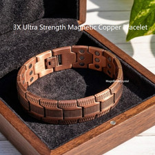 3X Ultra Strength Magnetic Copper Bracelet Vintage Copper Men's Therapy Energy