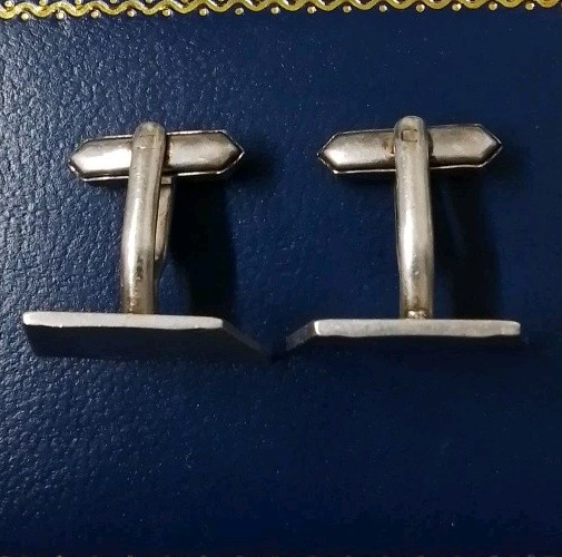 Antique Art Deco Solid Silver Cufflinks Engine Tu… - image 6