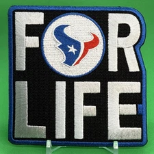 🔥HUGE 4”Houston Texans FOR LIFE Iron On Embroidered Patch NFL  CJ Stroud Chubb