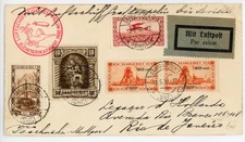 P82/15 SAAR 1930 ZEPPELIN COVER SIEGER 57E TO BRAZIL