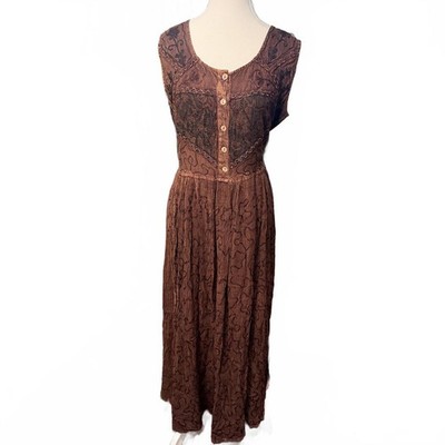 Vintage M.P.H Grail Brown Whimsigoth Dress-medium