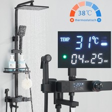 LED Termostatico Colonna doccia miscelatore asta soffione pioggia con doccetta