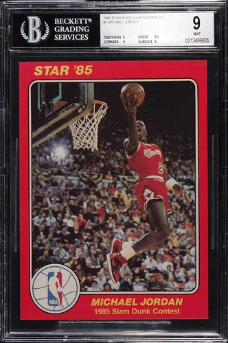 Michael Jordan 1985 Star Slam Dunk Supers 5x7 Rookie BGS 9 Mint 🐐📈💥