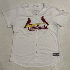 Majestic Cool Base St Louis Cardinals Ozuna Jersey Button Up Women’s XL