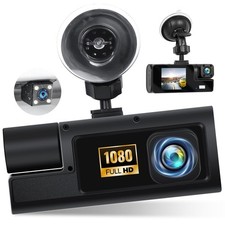 3 Channel Dash Cam Front and Rear Inside, 2.0'' 1080P Dash Camera for Cars, D...