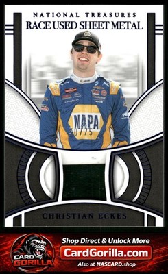 2024 Panini National Treasures Christian Eckes Race Used Sheet Metal Blue #/75